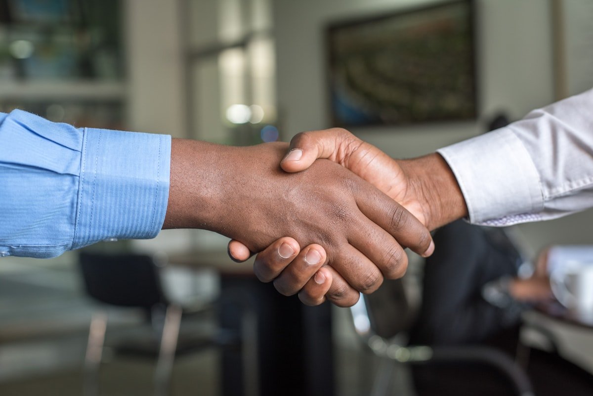 Healthcare partnership handshake